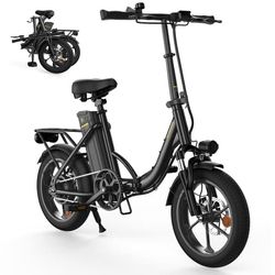 iScooter U4 16-tums elcykel, 250W motor, 36V 10,4AH litiumbatteri, snabbfällbar elcykel (25 km/h) för vuxna