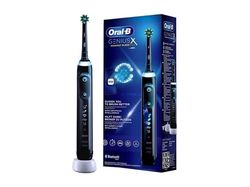 Oral-B Genius X , Voksen, Oscillerende Tannbørste, Daglig stell, Gum omsorg, Sensitiv / Myk, Whitening, Sort, 2 min, Sort