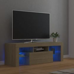 vidaXL tv-bord med LED-lys 120x35x40 cm sonoma-eg