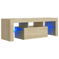 vidaXL tv-bord med LED-lys 120x35x40 cm sonoma-eg