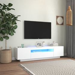 vidaXL tv-skab med LED-lys 160x35x40 cm hvid - TV-møbler