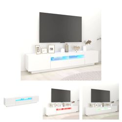 The Living Store tv-skab med LED-lys 200x35x40 cm hvid - TV-møbler