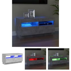 The Living Store tv-bord med LED-lys 80x35x40 cm betongrå - TV-møbler