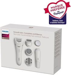 Elektrisk epilator - Philips - BRE770/92 - 9 tillbehör - 2 hastigheter - Tvättbart huvud
