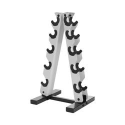 5-lags håndvægteholder, moderne A-ramme design, maksimal belastning 100 kg,hvid