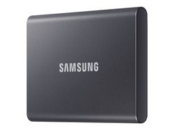 Samsung T7 MU-PC1T0T - SSD - krypterat - 1 TB - extern (portabel) - USB 3.2 Gen 2 (USB-C kontakt) - 256 bitars AES - Titan gray
