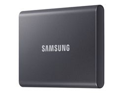 Samsung T7 MU-PC2T0T - SSD - kryptert - 2 TB - ekstern (bærbar) - USB 3.2 Gen 2 (USB-C kontakt) - 256-bit AES - titangrå