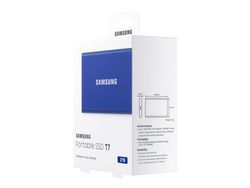 Samsung T7 MU-PC2T0H - SSD - krypterad - 2 TB - extern (bärbar) - USB 3.2 Gen 2 (USB-C-kontakt) - 256-bitars AES - indigo blue