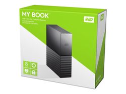 WD My Book WDBBGB0080HBK - Harddisk - kryptert - 8 TB - ekstern (stasjonær) - USB 3.0 - 256-bit AES - svart