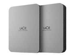 LaCie Mobile Drive STLP4000400 - Harddisk - 4 TB - ekstern (bærbar) - USB 3.2 Gen 1 (USB-C kontakt) - månesølv