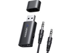 Ugreen bluetooth adapter Ugreen sender sender / mottaker Bluetooth 5.0 trådløs lydadapter 3,5 mm mini jack svart (CM523 60300)