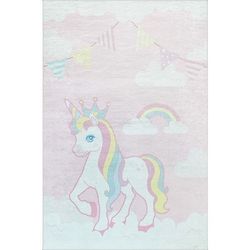Barnmatta - Enhörning - 80x150cm - Halkfri - Maskintvättbar - Mjuk polyester