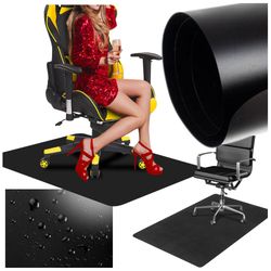 Beskyttelsesmåtte, gulvpude til stol, lænestol, sort 100 cm x 140 cm