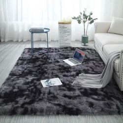 Shaggy Matta, Enkel Modern Fluffy Vardagsrum Sovrum Ultra Mjuk mikrofiber - Mörkgrå-160*230cm-YOLISTAR