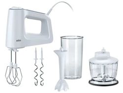 Braun MultiMix 3 HM 3135 WH - Handmixer - 500 W - vit / grå