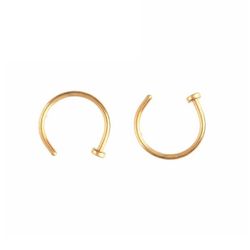 2-pack gull falsk piercing leppe nese septum leppring uten hull