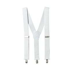 Stilige smale hvite seler med klemmer 2,5 cm