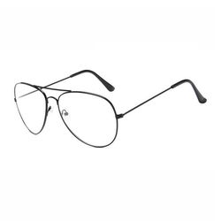 Svarte pilotglass klar glass aviator klart glass