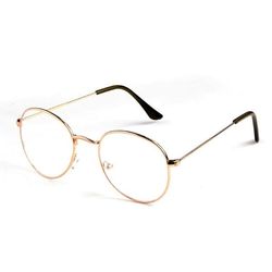 Oval briller rosegullklart glass uten styrke klare briller