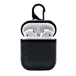 Black Apple AirPods 1/2 taske Case Protection Case i læder læder