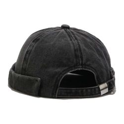 Vintage Urtvättad Miki Hat Mössa Beanie Docker Sotarmössa Svart