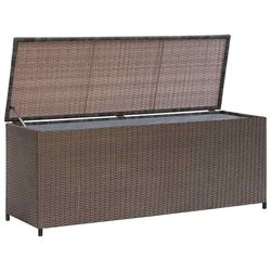 Förvaringsbox i konstrotting - Dynlåda för balkong och uteplats | Färg: Brun | Storlek: 120x50x60 cm