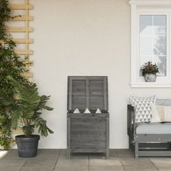 Dynbox i massivt granträ - Rymlig förvaring med lamellbotten | Färg: Antracit | Storlek: 50x49x56,5 cm