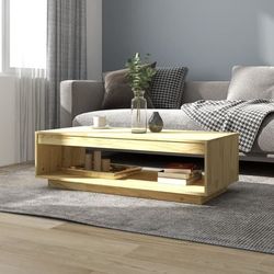 Soffbord i massiv furu med modern design och förvaring | Storlek: 110x50x33,5 cm