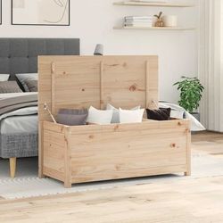Förvaringslåda av massiv furu med gaslyftlock | Storlek: 110x50x45,5 cm | Färg: Natur