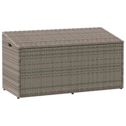 Opbevaringskasse til haven - Polyrattan m. gasfjedre | Størrelse: 110x50x58 cm | Farve: Grå