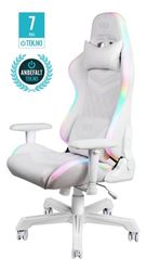 DELTACO GAMING RGB Gaming-stol, hvit