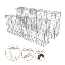 4 stk Gabioner | Gabionkorgar 80 cm (H) x 100 cm (B) x 30 cm (D) Gabion