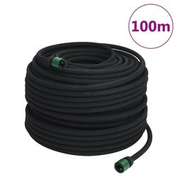 vidaXL Dryppslange svart 0,6" 100 m gummi