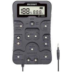 VOLTCRAFT Batteritestare BT-12DIG Mätområde (batteritestare) 1,2 V, 1,5 V, 3 V, 3,7 V, 6 V, 9 V, 12 V Batteri, Batteri