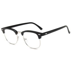 Matt Black Clubmaster -briller uten styrke klare briller