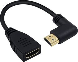 NÖRDIC vinklet HDMI-adapter 8K60Hz 4k120Hz 48Gbps hann til hunn HDMI2.1 15cm