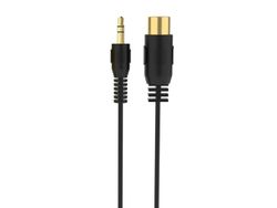 Sinox 5-pin DIN til mini jack kabel. 1m. Sort