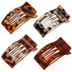 OBOSOE 4st platta hårklämmor för kvinnor, böjd design hårklämmor, matta starka hårklämmor lätta och bekväma, halkfria, för tjockt och tunt hår