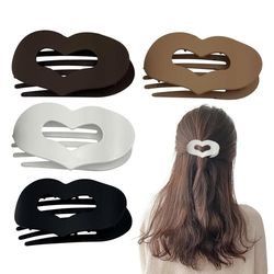 OBOSOE 4 st platta hårklämmor för kvinnor, böjd design hårklämmor för att ligga ner, bilkörning - matta starka hårklämmor