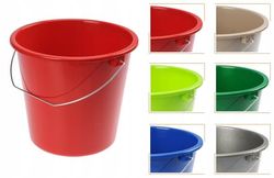 Plastikspand med metalhåndtag 5l flerfarvet