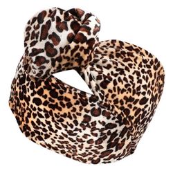 Bandeau stil turban för hår i vintage kaffe brunt leopardtryck sammet