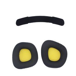 INF Erstatningsøreputer og pannebånd for Corsair Void PRO/VOID ELITE Svart+gul