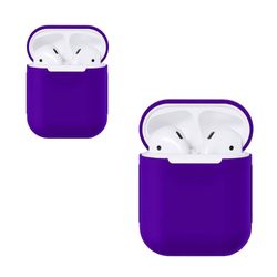 2x Silikone Cover Case til Apple Airpods / Airpods 2 - lilla