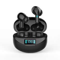 INF Bluetooth-øreplugger, trådløse og IPX5 vanntette Sort