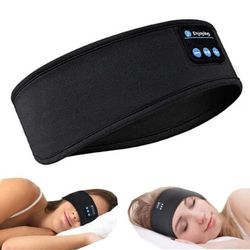 Sovhörlurar – Pannband & Ögonmask med Bluetooth Hörlurar Svart