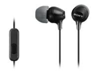 Sony MDR-EX15AP - EX Series - ørepropper med mikrofon - i øret - kablet - 3,5 mm jakk - svart