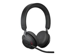 Jabra Evolve2 65 MS Stereo - Hodesett - on-ear - Bluetooth - trådløs - USB-C - lydisolerende - svart - Certified for Microsoft Teams