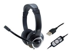 Conceptronic Polona POLONA01B - Headset - fullstorlek - kabelansluten - USB - svart