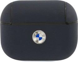 BMW Bmw Bmapsslna Airpods Pro Cover Navy/Navy Geniune Leather Silver Logo