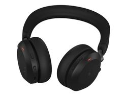 Jabra Evolve2 75 - Hodesett - på øret - Bluetooth - trådløst, kabling - aktiv støyreduksjon - USB-A - støyisolerende - svart - Sertifisert for Micros